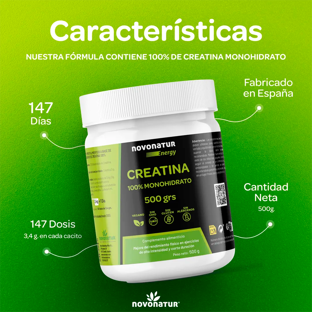 Creatina 100% Monohidrato 500grs.